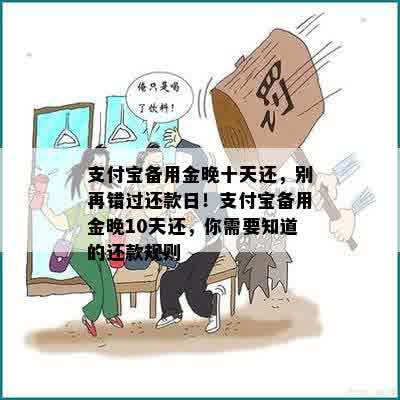 支付宝备用金晚十天还，别再错过还款日！支付宝备用金晚10天还，你需要知道的还款规则