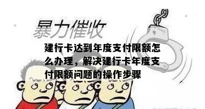 建行卡达到年度支付限额怎么办理，解决建行卡年度支付限额问题的操作步骤