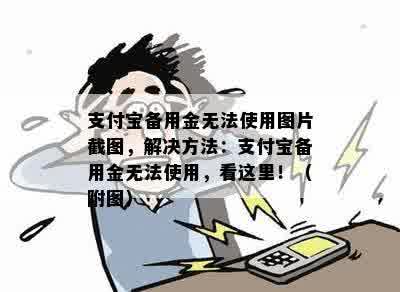 支付宝备用金无法使用图片截图，解决方法：支付宝备用金无法使用，看这里！（附图）