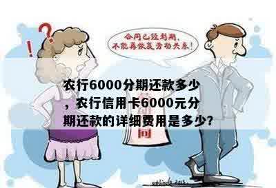 农行6000分期还款多少，农行信用卡6000元分期还款的详细费用是多少？