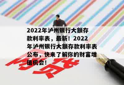 2022年泸州银行大额存款利率表，最新！2022年泸州银行大额存款利率表公布，快来了解你的财富增值机会！