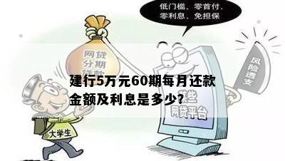 建行5万元60期每月还款金额及利息是多少？