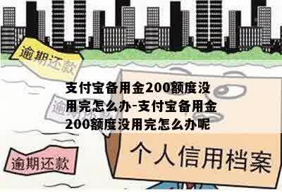 支付宝备用金200额度没用完怎么办-支付宝备用金200额度没用完怎么办呢