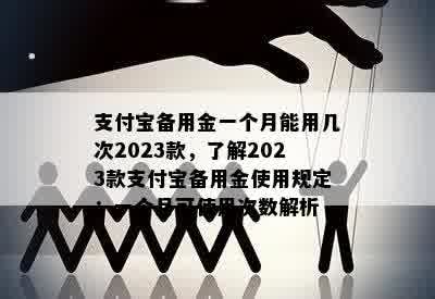 支付宝备用金一个月能用几次2023款，了解2023款支付宝备用金使用规定：一个月可使用次数解析