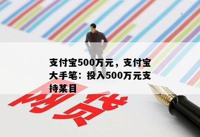 支付宝500万元，支付宝大手笔：投入500万元支持某目