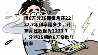 借6万分36期每月还2223.7年利率是多少，计算月还款额为2223.7，分期36期的6万贷款年利率