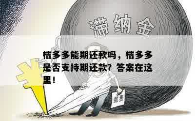 桔多多能期还款吗，桔多多是否支持期还款？答案在这里！