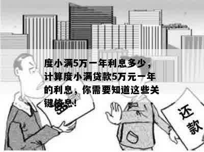 度小满5万一年利息多少，计算度小满贷款5万元一年的利息，你需要知道这些关键信息！