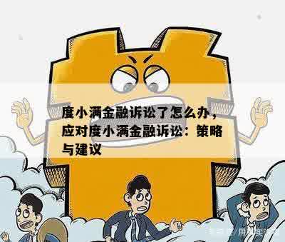 度小满金融诉讼了怎么办，应对度小满金融诉讼：策略与建议