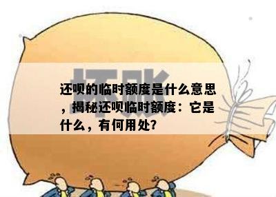 还呗的临时额度是什么意思，揭秘还呗临时额度：它是什么，有何用处？