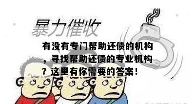 有没有专门帮助还债的机构，寻找帮助还债的专业机构？这里有你需要的答案！