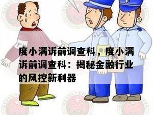 度小满诉前调查科，度小满诉前调查科：揭秘金融行业的风控新利器