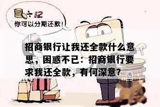 招商银行让我还全款什么意思，困惑不已：招商银行要求我还全款，有何深意？