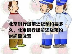 北京银行提前还贷预约要多久，北京银行提前还贷预约时间需注意