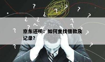 京东还呗：如何查找借款及记录？