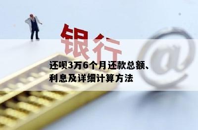 还呗3万6个月还款总额、利息及详细计算方法