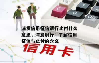 浦发信用征信银行止付什么意思，浦发银行：了解信用征信与止付的含义