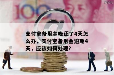 支付宝备用金晚还了4天怎么办，支付宝备用金逾期4天，应该如何处理？