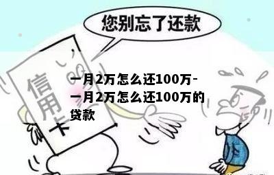 一月2万怎么还100万-一月2万怎么还100万的贷款