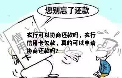 农行可以协商还款吗，农行信用卡欠款，真的可以申请协商还款吗？