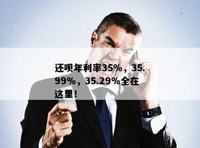 还呗年利率35%，35.99%，35.29%全在这里！