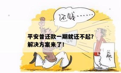 平安普还款一期就还不起？解决方案来了！