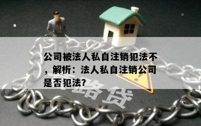 公司被法人私自注销犯法不，解析：法人私自注销公司是否犯法？