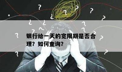 银行给一天的宽限期是否合理？如何查询？