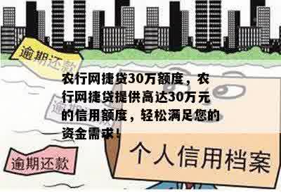 农行网捷贷30万额度，农行网捷贷提供高达30万元的信用额度，轻松满足您的资金需求！