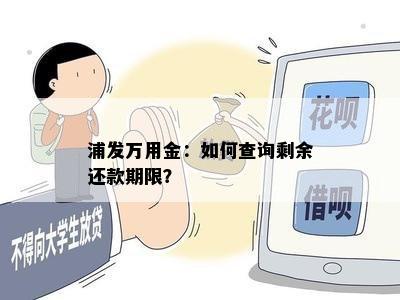 浦发万用金：如何查询剩余还款期限？