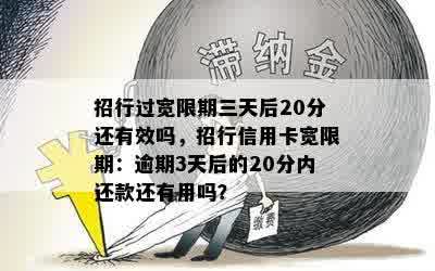 招行过宽限期三天后20分还有效吗，招行信用卡宽限期：逾期3天后的20分内还款还有用吗？