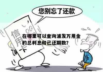 在哪里可以查询浦发万用金的总利息和已还期数？