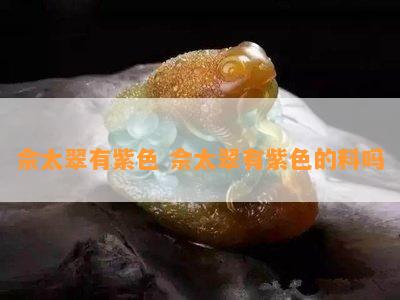 佘太翠有紫色 佘太翠有紫色的料吗