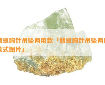 翡翠胸针吊坠两用款「翡翠胸针吊坠两用款式图片」