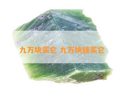 九万块买它 九万块钱买它