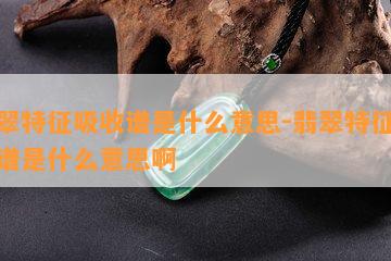 翡翠特征吸收谱是什么意思-翡翠特征吸收谱是什么意思啊