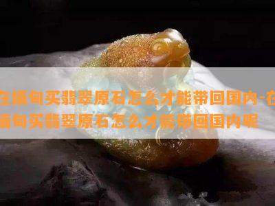 在缅甸买翡翠原石怎么才能带回国内-在缅甸买翡翠原石怎么才能带回国内呢