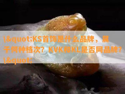 \"KS首饰是什么品牌，属于何种档次？KVK和KL是否同品牌？\"