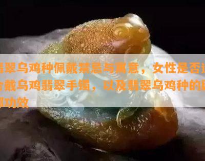 翡翠乌鸡种佩戴禁忌与寓意，女性是否适合戴乌鸡翡翠手镯，以及翡翠乌鸡种的辟邪功效