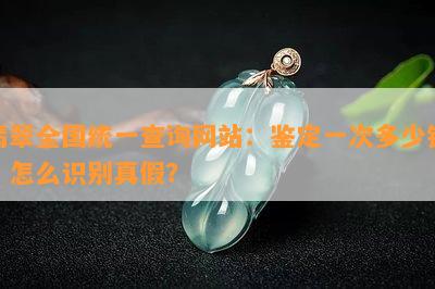 翡翠全国统一查询网站：鉴定一次多少钱？怎么识别真假？