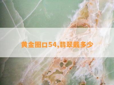 黄金圈口54,翡翠戴多少