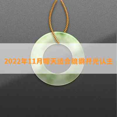 2022年11月哪天适合貔貅开光认主