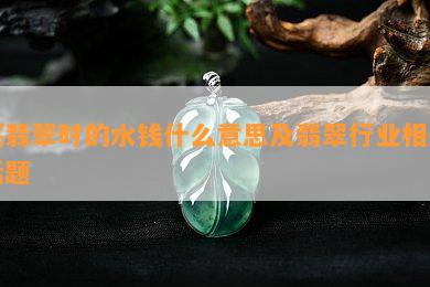 买翡翠时的水钱什么意思及翡翠行业相关话题