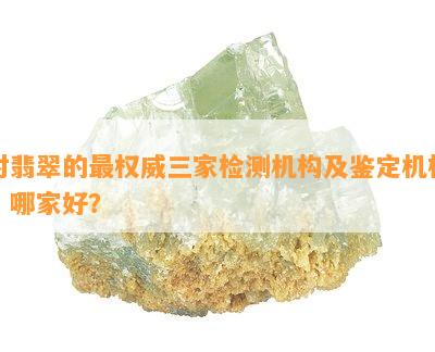 对翡翠的最权威三家检测机构及鉴定机构，哪家好？