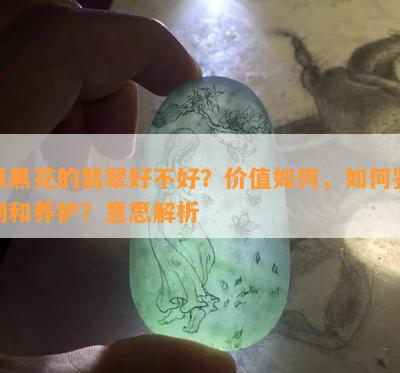 飘黑花的翡翠好不好？价值怎样，怎样鉴别和养护？意思解析