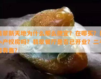 翡翠新天地为什么那么便宜？在哪买？是小产权房吗？翡翠餐厅是否已开业？二手房有售？