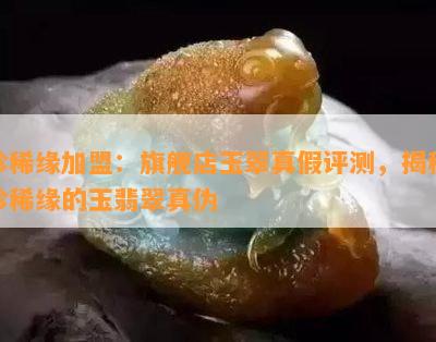 珍稀缘加盟：旗舰店玉翠真假评测，揭秘珍稀缘的玉翡翠真伪