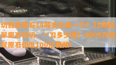 切翡翠原石14吨多少钱一个？21吨翡翠原石开切，一刀多少钱？4000万翡翠原石切出100亿视频！