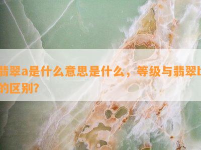 翡翠a是什么意思是什么，等级与翡翠b的区别？