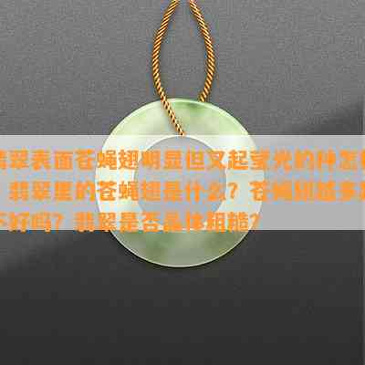 翡翠表面苍蝇翅明显但又起莹光的种怎样？翡翠里的苍蝇翅是什么？苍蝇翅越多越不好吗？翡翠是否晶体粗糙？